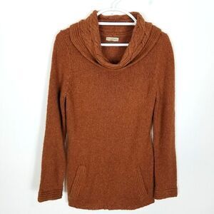 Royal Robbins Women Wool Blend Pullover Cowl Neck Pockets Knit Sweater Sz M